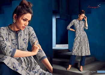 Zoya Volume 1 Cotton Kurtis Wholesale Catalog by Surya Jyoti, Purchase 10 Designs and colors kurti bunch zoya by Suryajyoti brand, Cotton Printed Ladies Kurtis Catalogue Zoya Vol 1