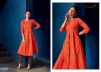 Zoya Volume 1 Cotton Kurtis Wholesale Catalog by Surya Jyoti, Purchase 10 Designs and colors kurti bunch zoya by Suryajyoti brand, Cotton Printed Ladies Kurtis Catalogue Zoya Vol 1