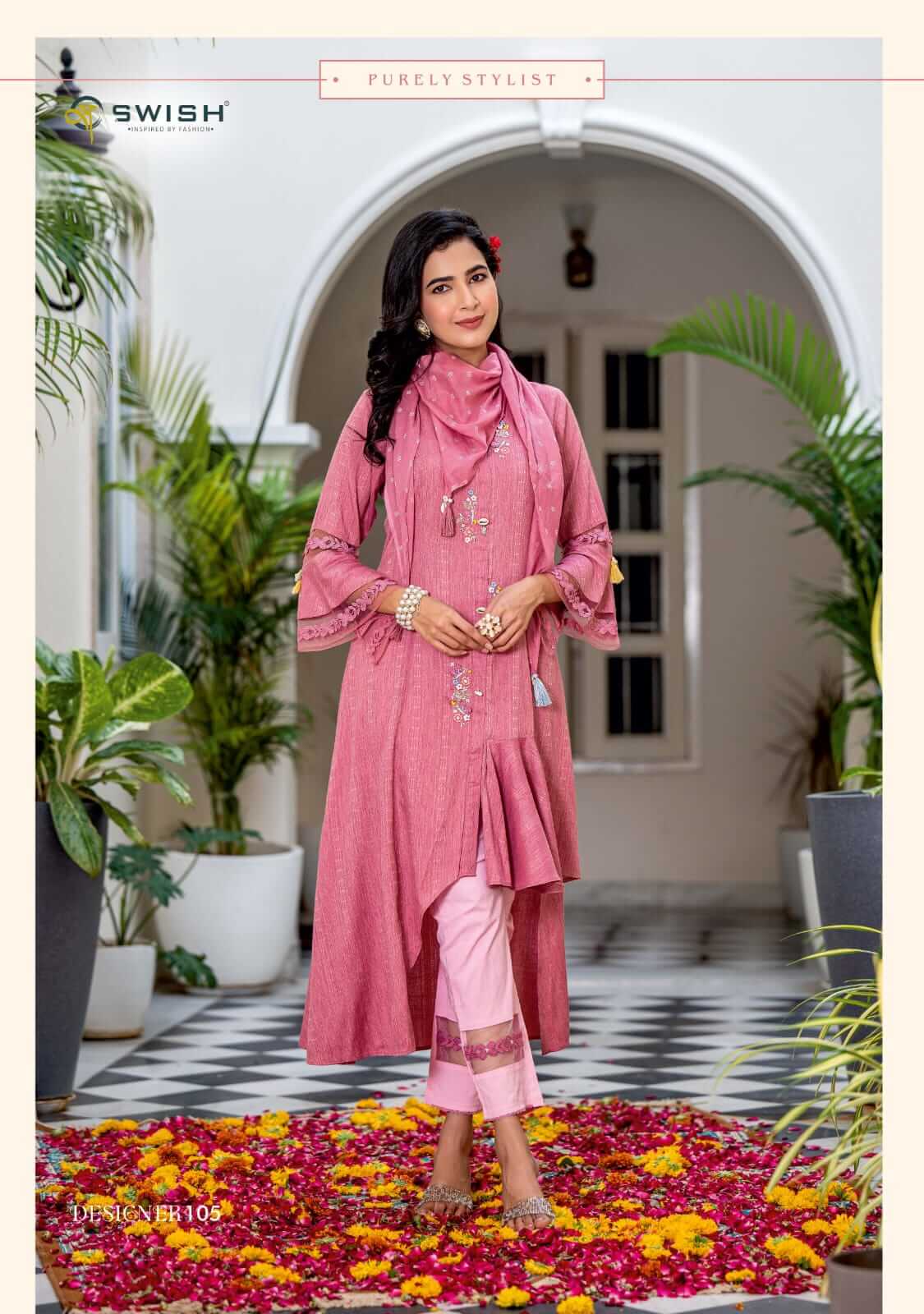 Swish Designer Kurti Pant Dupatta Catalog in Wholesale, Buy Swish Designer Rich Liva Viscose Fabrics Kurtis with pant and Dupatta Catalog in Wholesale Rate Online From Aarvee Creation, Vadodara, Surat