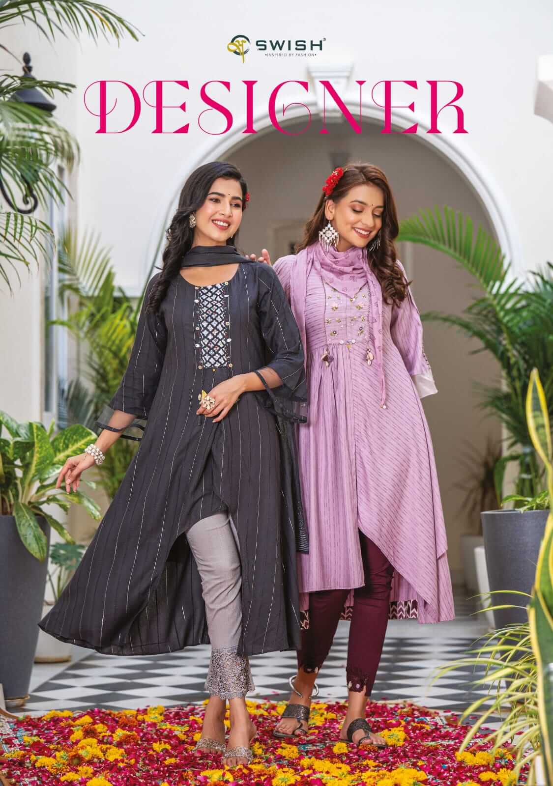 Swish Designer Kurti Pant Dupatta Catalog in Wholesale, Buy Swish Designer Rich Liva Viscose Fabrics Kurtis with pant and Dupatta Catalog in Wholesale Rate Online From Aarvee Creation, Vadodara, Surat