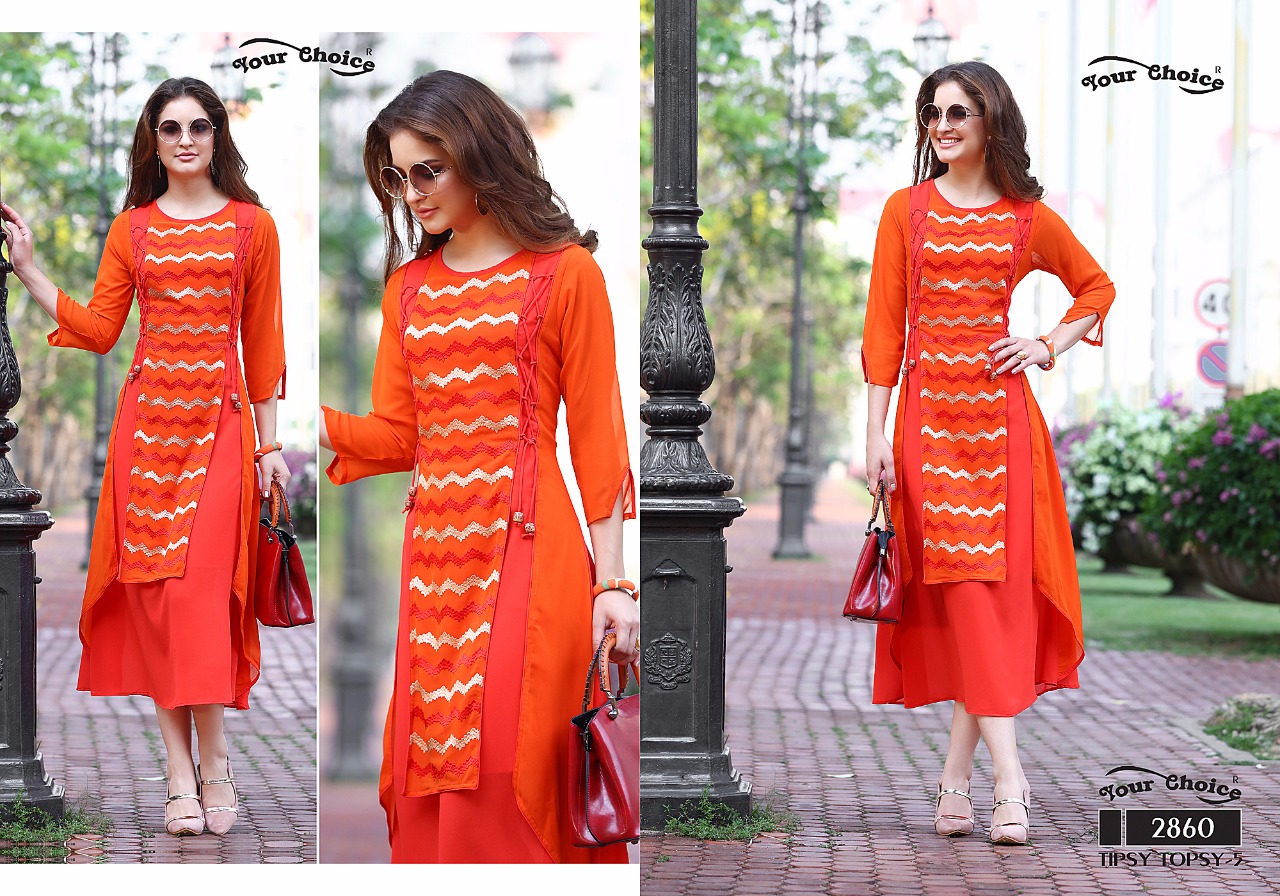 BEAUTIFUL FOR GEORGETTE WITH SANTOON INNER DESIGNER KURTI CATALOGUE