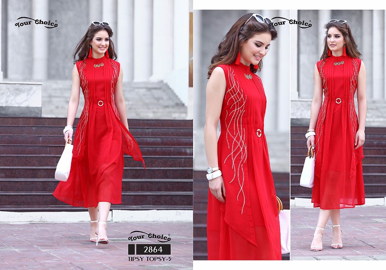 BEAUTIFUL FOR GEORGETTE WITH SANTOON INNER DESIGNER KURTI CATALOGUE