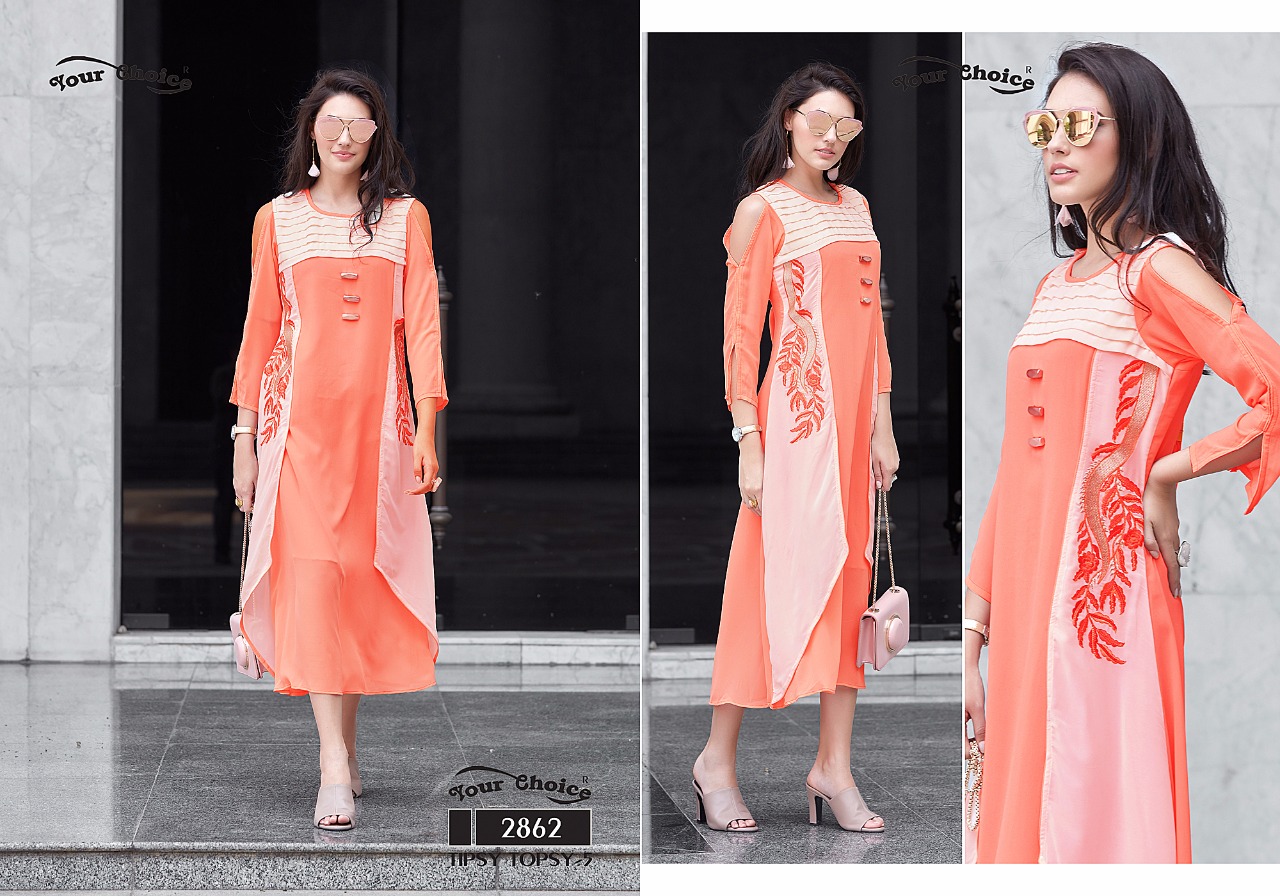 BEAUTIFUL FOR GEORGETTE WITH SANTOON INNER DESIGNER KURTI CATALOGUE