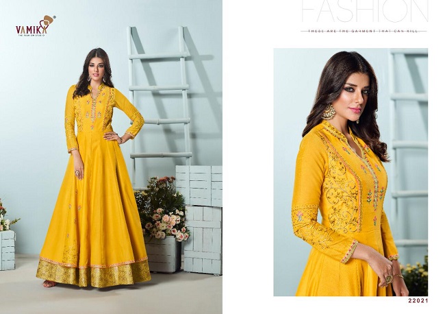 Vamika Amorina vol 5 Designer Gowns Wholesale Catalogue, Purchase Partywear Ladies Gowns in Wholesale price at bulk rate from Surat Textile Market