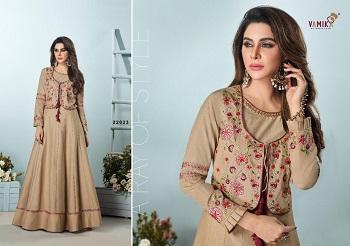 Vamika Amorina vol 5 Designer Gowns Wholesale Catalogue, Purchase Partywear Ladies Gowns in Wholesale price at bulk rate from Surat Textile Market