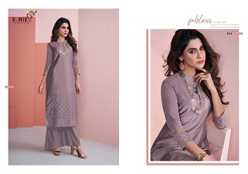 Vamika Nazz Vol 2 Kurti With Plazzo Wholesale Catalogue, Purchase Pure Viscose Silk Top with Bottom Wholesale Catalogue