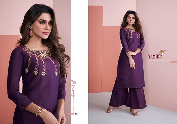 Vamika Nazz Vol 2 Kurti With Plazzo Wholesale Catalogue, Purchase Pure Viscose Silk Top with Bottom Wholesale Catalogue