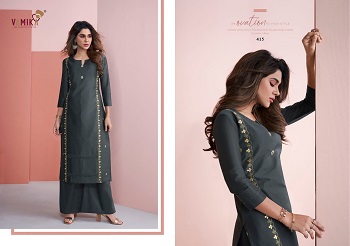 Vamika Nazz Vol 2 Kurti With Plazzo Wholesale Catalogue, Purchase Pure Viscose Silk Top with Bottom Wholesale Catalogue