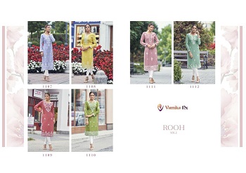 Vamika Nx Rooh Vol 2 Kurtis Wholesale Catalogue, Lucknowi Stittch Work Rayon Kurtis By Vamika Manufacturer Of Kurtis 