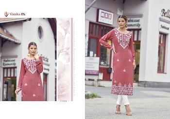 Vamika Nx Rooh Vol 2 Kurtis Wholesale Catalogue, Lucknowi Stittch Work Rayon Kurtis By Vamika Manufacturer Of Kurtis 