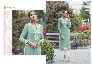 Vamika Nx Rooh Vol 2 Kurtis Wholesale Catalogue, Lucknowi Stittch Work Rayon Kurtis By Vamika Manufacturer Of Kurtis 