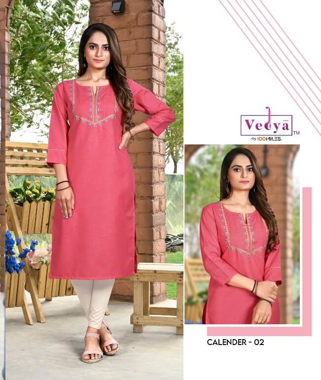 Vedya Calender Readymade Kurtis Wholesale Catalog, Buy Full Catalog of Vedya Low Price Kurtis Catalog Calender in Wholesale