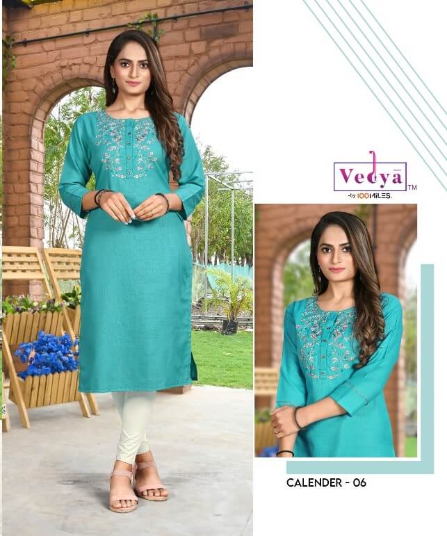 Vedya Calender Readymade Kurtis Wholesale Catalog, Buy Full Catalog of Vedya Low Price Kurtis Catalog Calender in Wholesale