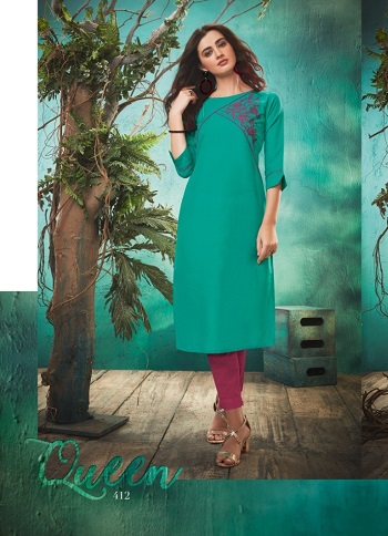 Vink Applique Work Cotton Linen Kurtis Catalog Surat Kurtis Wholesale Market