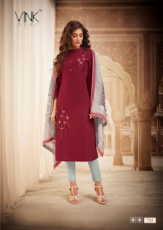 Vink Royale vol 2 wholesale kurtis catalogue. Royale vol 2 kurtis with dupatta catalogue by Vink in wholesale price.