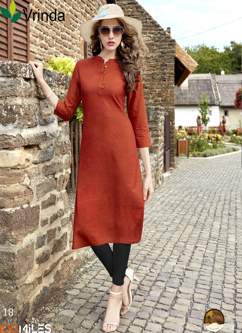 100 MILES VRINDA VOL 2 NEW STYLE BEAUTIFUL SOUTH COTTON KURTIS