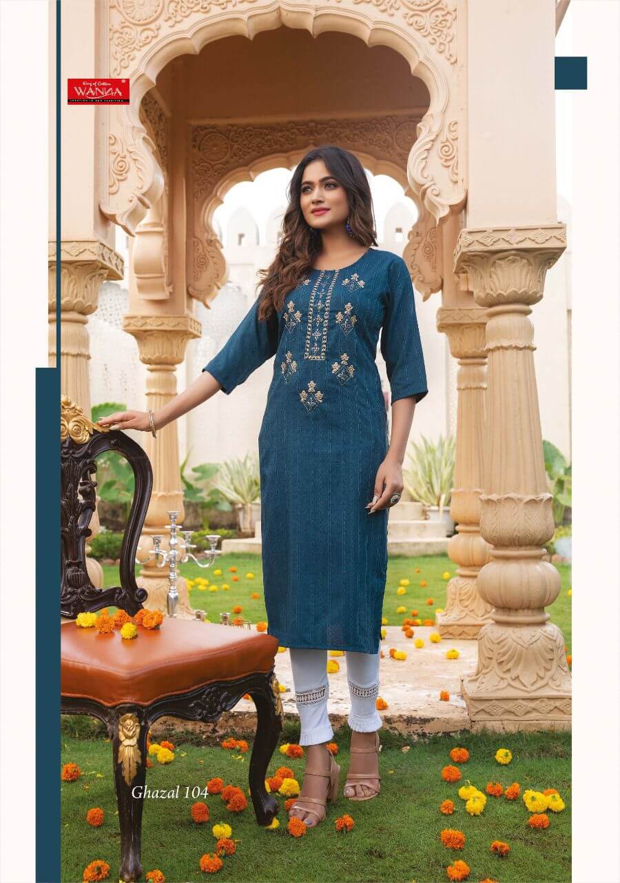 Wanna Ghazal Embroidery Work Kurtis Catalog, Buy Wanna Ghazal Embroidery Work Kurtis Full Catalog at Wholesale Rate Online