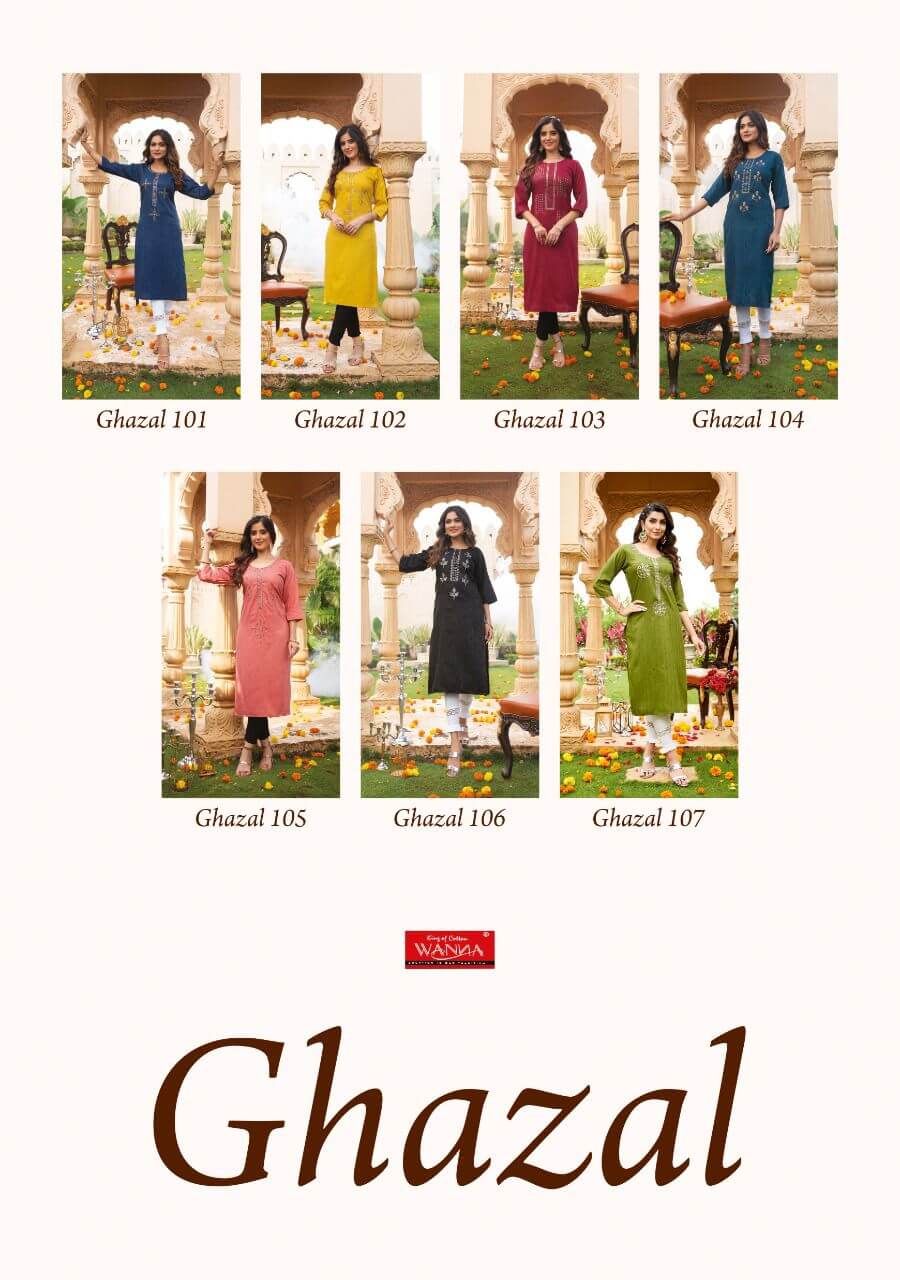 Wanna Ghazal Embroidery Work Kurtis Catalog, Buy Wanna Ghazal Embroidery Work Kurtis Full Catalog at Wholesale Rate Online