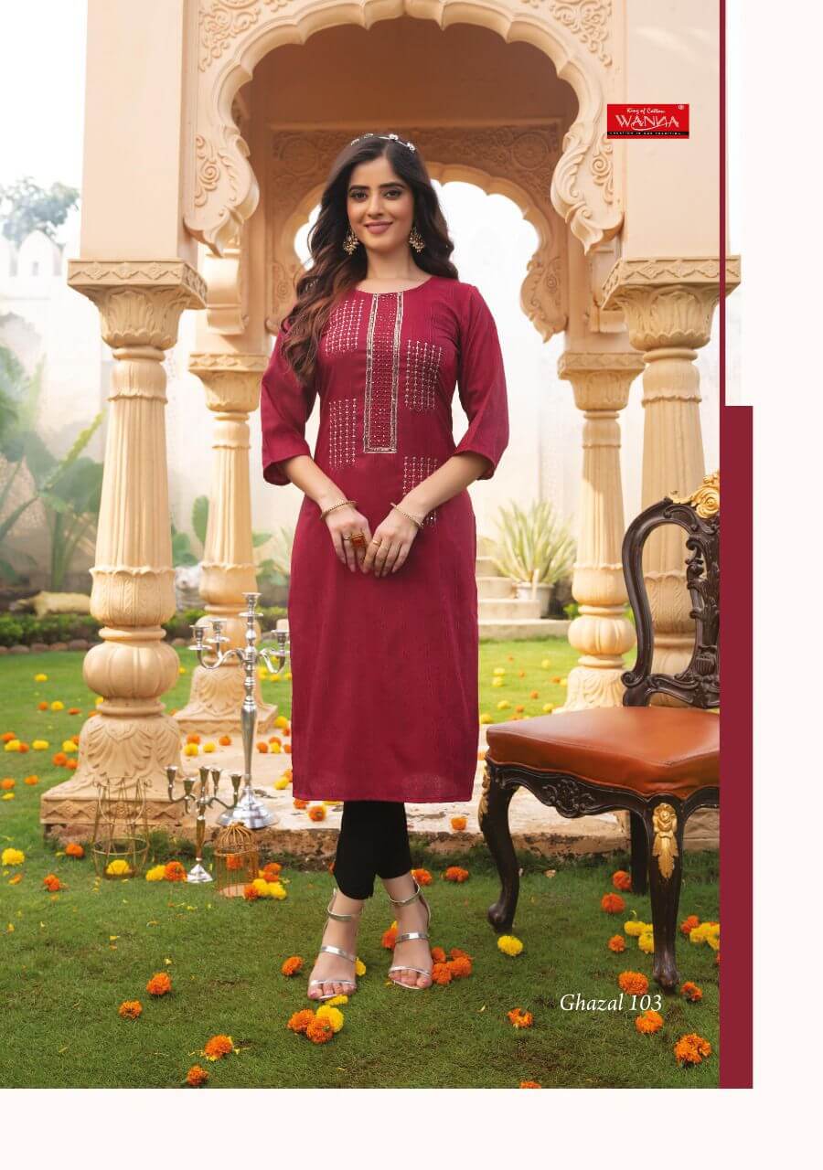 Wanna Ghazal Embroidery Work Kurtis Catalog, Buy Wanna Ghazal Embroidery Work Kurtis Full Catalog at Wholesale Rate Online