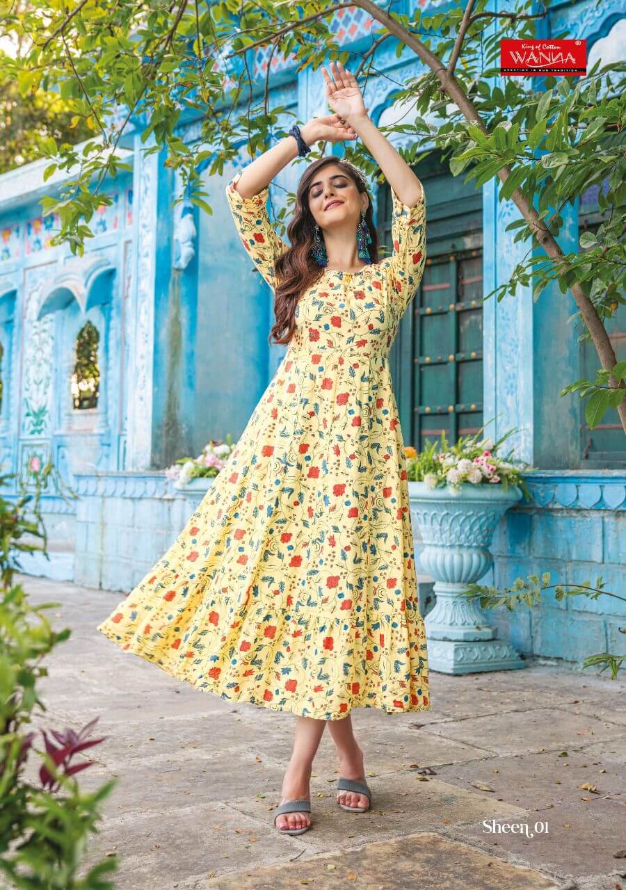 Wanna Sheen Rayon Printed Gown Catalog in Wholesale Price, Buy Wanna Sheen Rayon Printed Gown Full Catalog in Wholesale Price Online From Vadodara, Gujarat