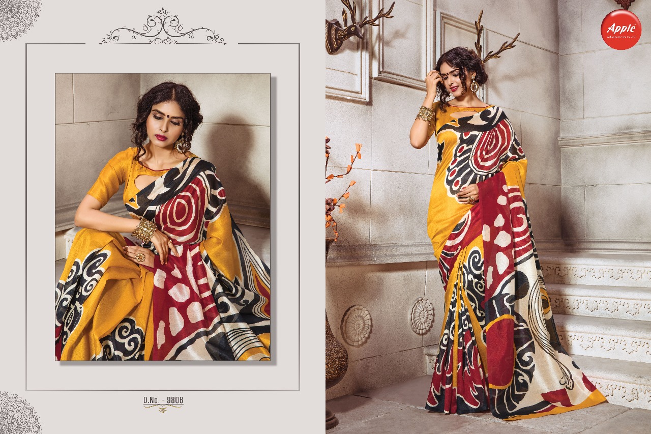 PRINTED BHAGALPURI SILK SAREE WITH BLOUSE