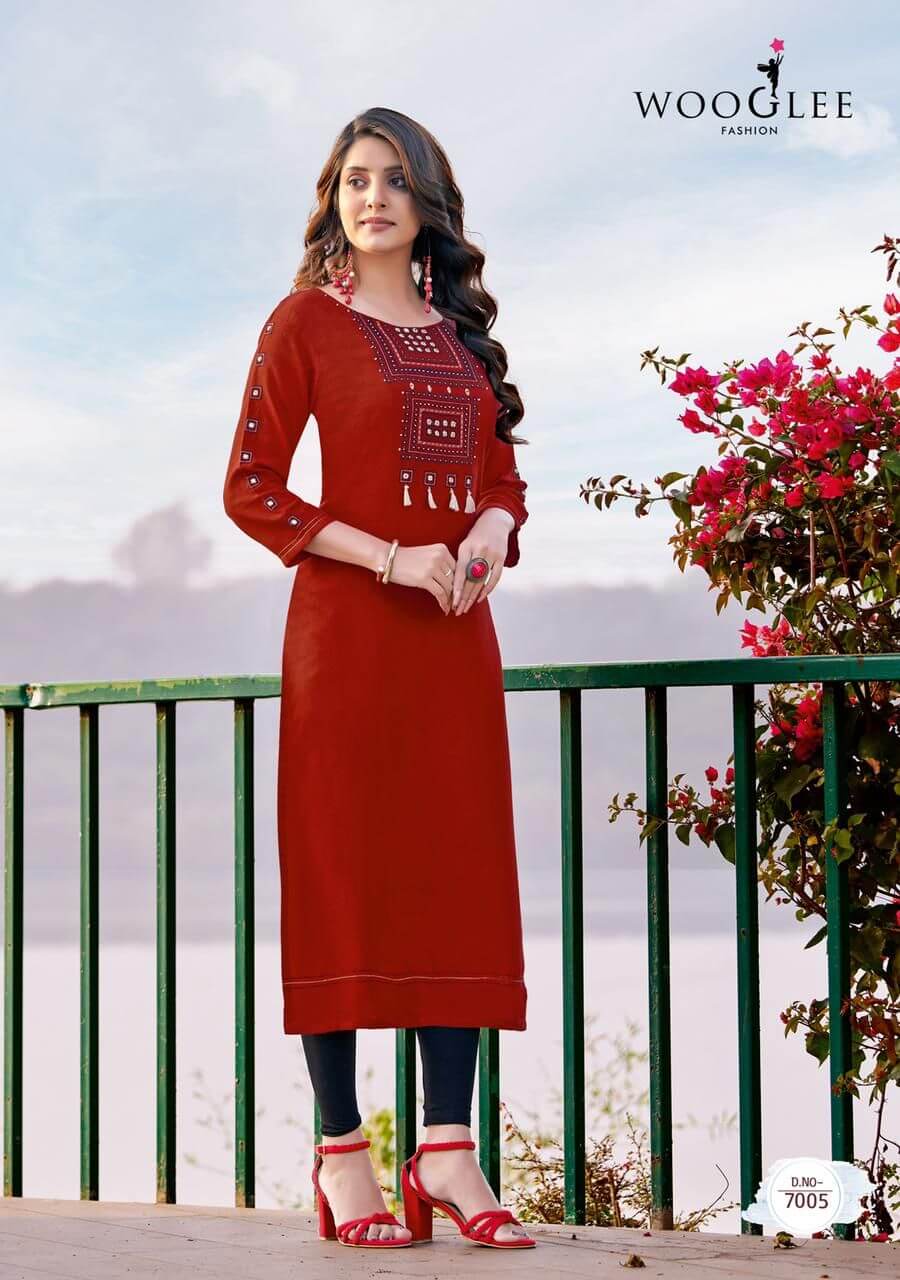 Wooglee 4 Ever vol 2 Embroidery work Kurtis Wholesale Catalog, Purchase Wooglee 4 Ever vol 2 Full Catalog in Wholesale Price Online