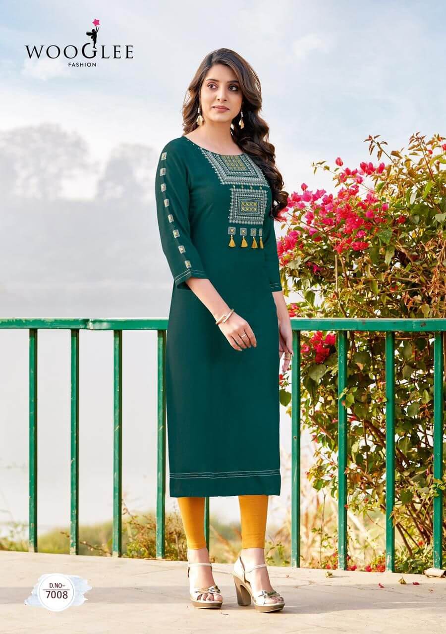 Wooglee 4 Ever vol 2 Embroidery work Kurtis Wholesale Catalog, Purchase Wooglee 4 Ever vol 2 Full Catalog in Wholesale Price Online