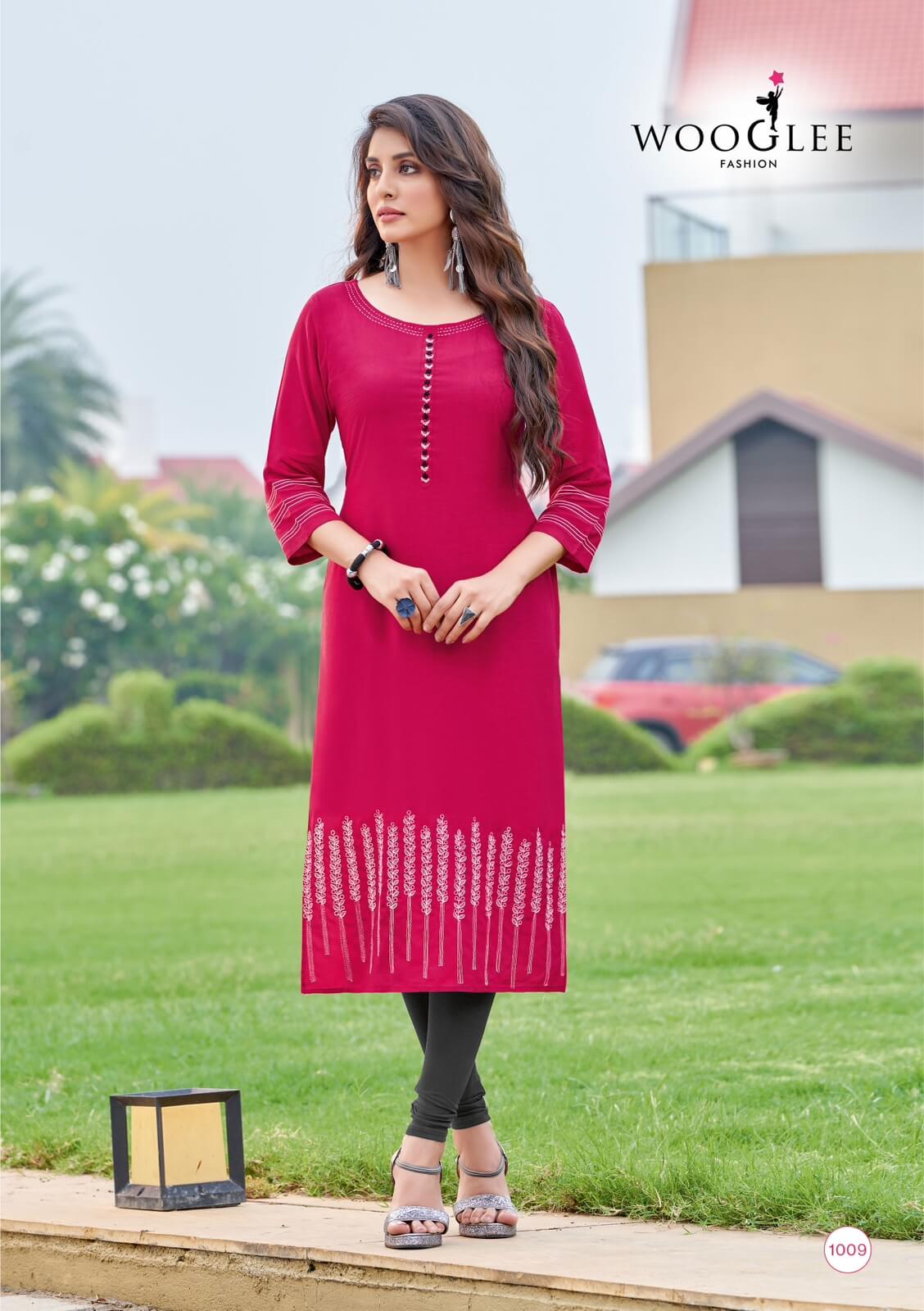 Wooglee Anurag Rayon Kurtis Catalog in Wholesale, Buy Wooglee Anurag Rayon Kurtis Full Catalog in Wholesale Price Online From Aarvee Creation, Vadodara