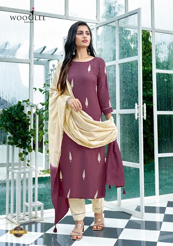 Wooglee utterfly Top Bottom Dupatta Set Collection, Buy Kurti With Pant and Dupatta Set Full catalog Butterfly in Wholesale Rate