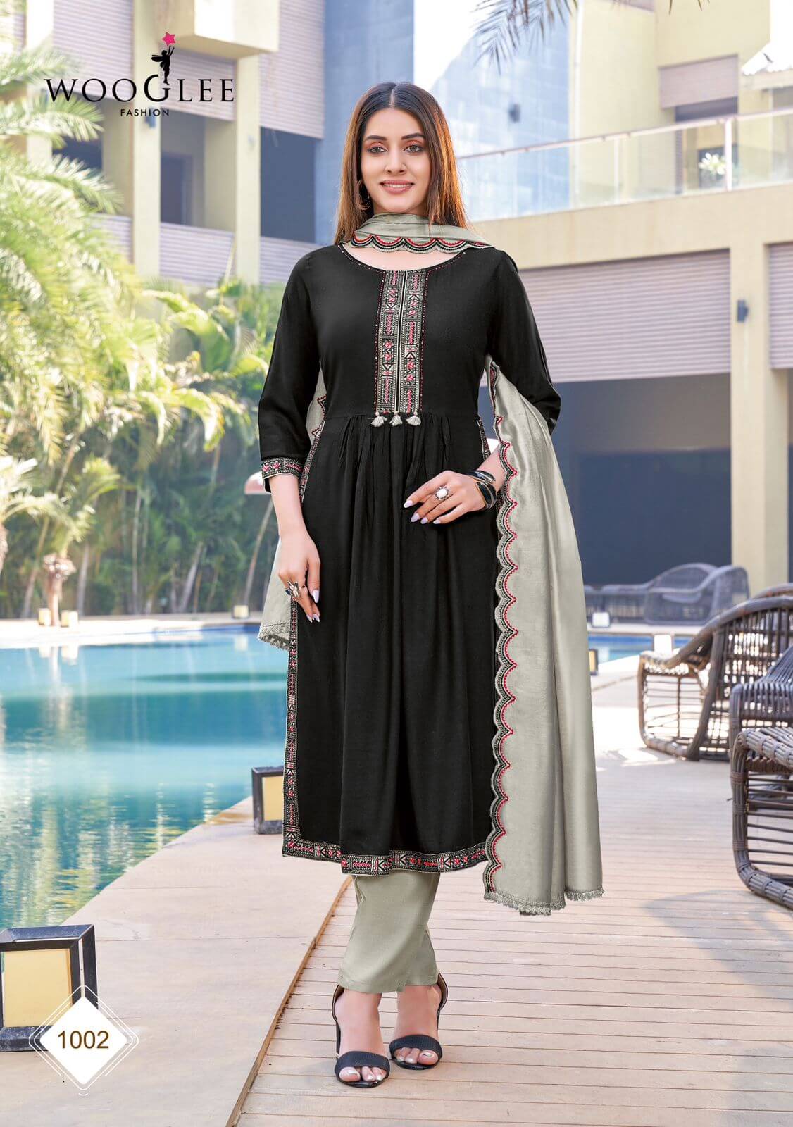 Wooglee Coral Nyra Cut Kurti with Pant Dupatta Catalog, Buy Wooglee Coral Nyra Cut Kurti with Pant Dupatta Full Catalog in Wholesale Price Online