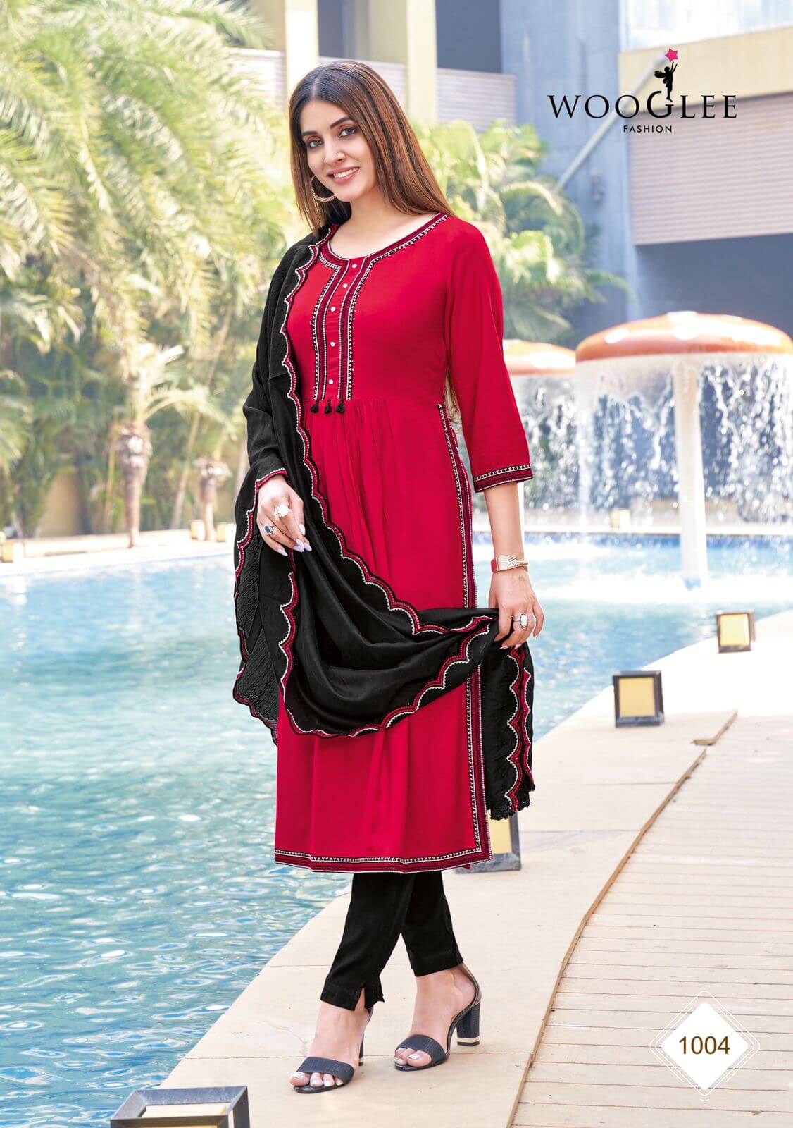 Wooglee Coral Nyra Cut Kurti with Pant Dupatta Catalog, Buy Wooglee Coral Nyra Cut Kurti with Pant Dupatta Full Catalog in Wholesale Price Online