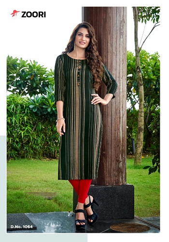 Akshara volume 11 Rayon Print Kurtis Wholesale Catalog by Zoori Brand, Eight Designs Wholesale Set Of Women Kurtis In bulk rate for retail business