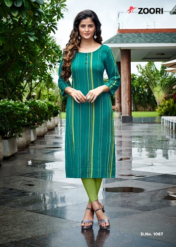 Akshara volume 11 Rayon Print Kurtis Wholesale Catalog by Zoori Brand, Eight Designs Wholesale Set Of Women Kurtis In bulk rate for retail business