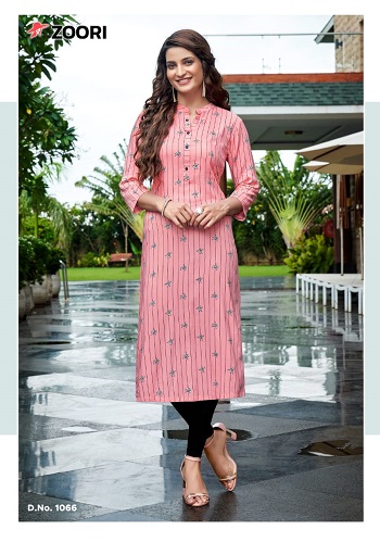 Akshara volume 11 Rayon Print Kurtis Wholesale Catalog by Zoori Brand, Eight Designs Wholesale Set Of Women Kurtis In bulk rate for retail business