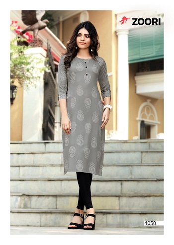 Akshara vol 6 Rayon Print Kurtis Catalogue by Zoori Brand, Purchase Wholesale Kurtis Bunch Akshara vol 6 at bulk Price, Rayon Print Fabric Ladies Kurtis eight Designs bunch By Zoori Brand